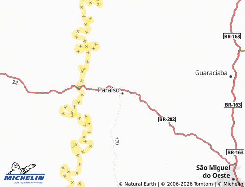 Mapa MICHELIN Paraíso - ViaMichelin