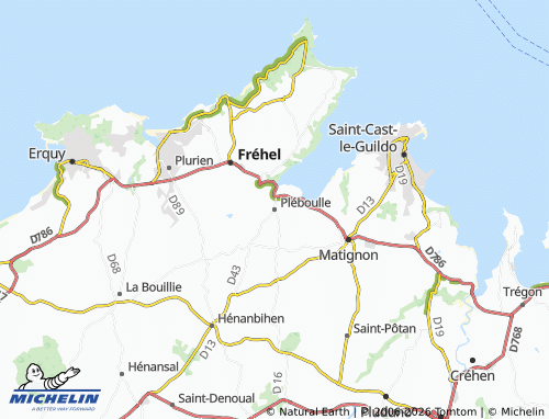 MICHELIN Pléboulle map - ViaMichelin
