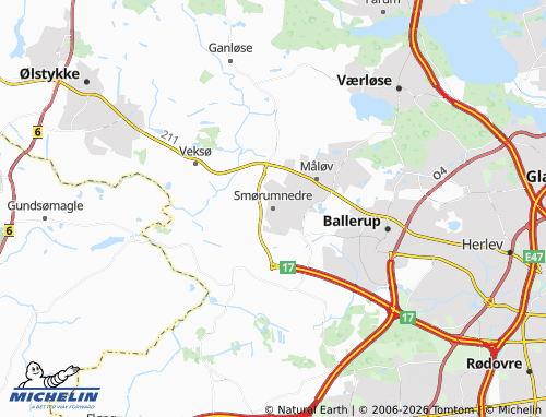 Mapa MICHELIN Smørumnedre - ViaMichelin