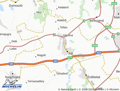 Mapa MICHELIN Kompolt - ViaMichelin