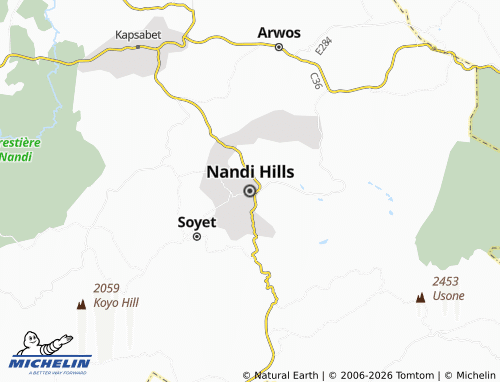 MICHELIN Nandi Hills map - ViaMichelin