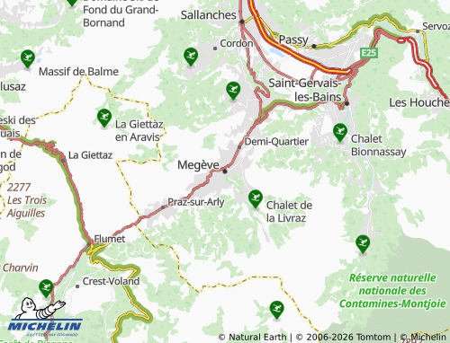 Carte MICHELIN Megève - ViaMichelin