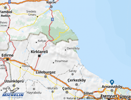 MICHELIN Demirköy map - ViaMichelin