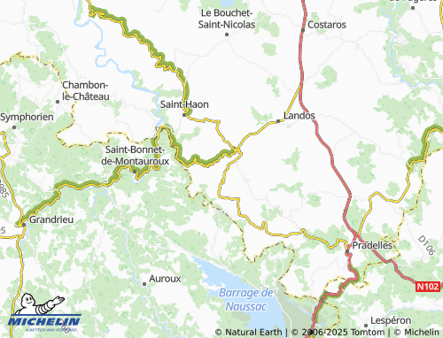 MICHELIN Rauret Bas map - ViaMichelin