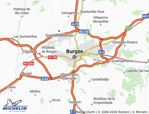 Mapa MICHELIN Burgos - ViaMichelin