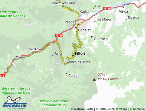 Mapa MICHELIN Fillols - ViaMichelin