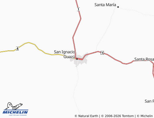 MICHELIN San Ignacio Guazú map - ViaMichelin