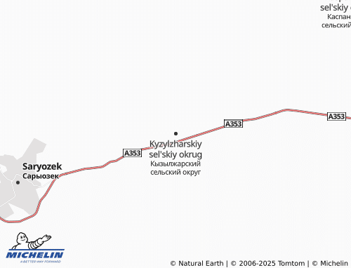 MICHELIN Kyzylzharskiy sel'skiy okrug map - ViaMichelin