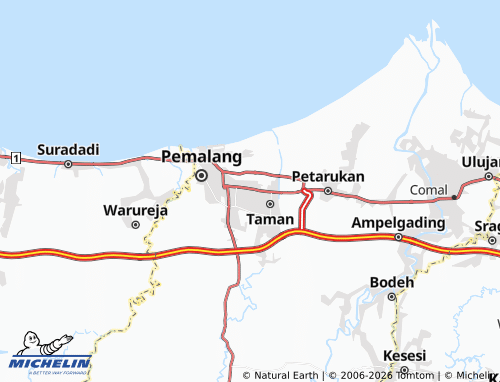 Carte MICHELIN Wanarejan Selatan - ViaMichelin