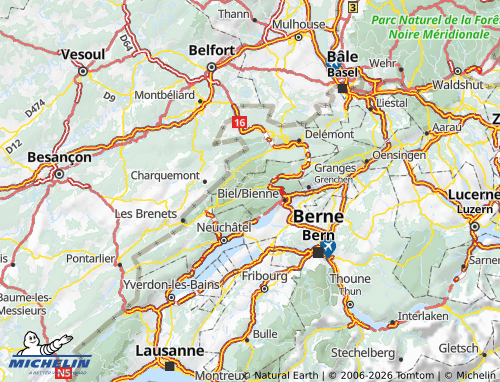 Mapa MICHELIN Jura Bernense - ViaMichelin
