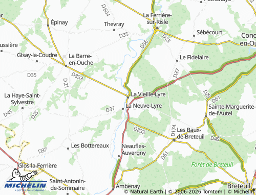 MICHELIN La Vieille-Lyre map - ViaMichelin