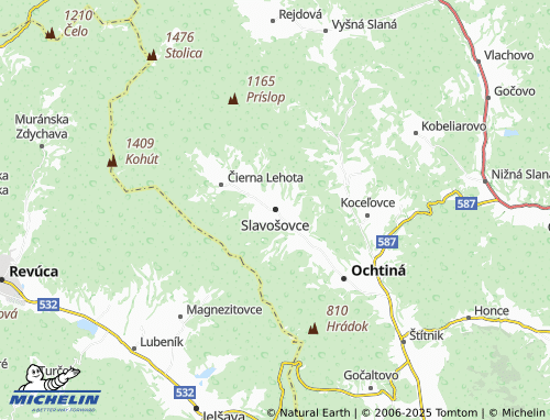 MICHELIN Slavošovce map - ViaMichelin