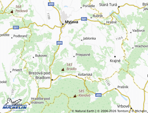 Carte MICHELIN Priepasné - ViaMichelin