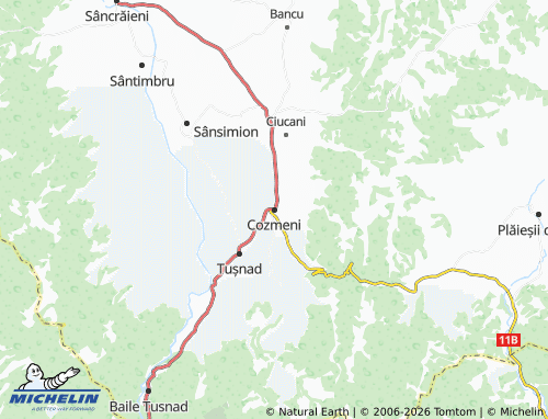 Mappa MICHELIN Cozmeni - ViaMichelin