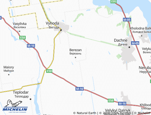 Mapa MICHELIN Berezan - ViaMichelin