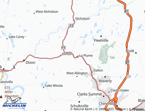 MICHELIN Factoryville map - ViaMichelin