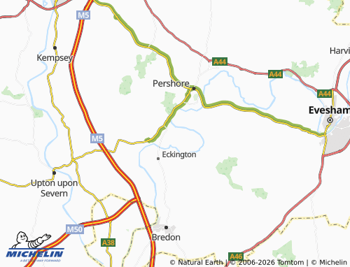 Carte MICHELIN Birlingham - ViaMichelin