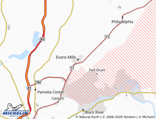 Mapa MICHELIN Evans Mills - ViaMichelin