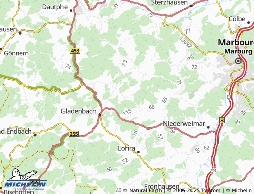 MICHELIN-Landkarte Frohnhausen bei Gladenbach - ViaMichelin