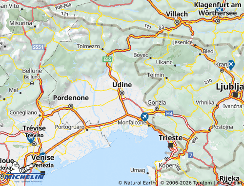 Mapa MICHELIN Udine - ViaMichelin