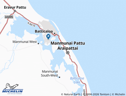 Mappa MICHELIN Kattankudy Division 1 - ViaMichelin
