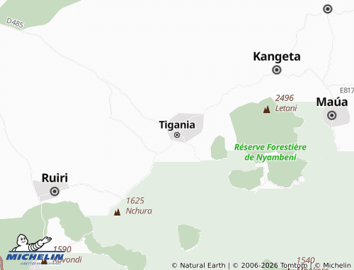 Kaart MICHELIN Tigania - ViaMichelin