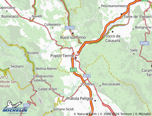 Mapa MICHELIN Popoli Terme - ViaMichelin