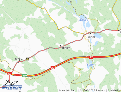MICHELIN Bieleń map - ViaMichelin