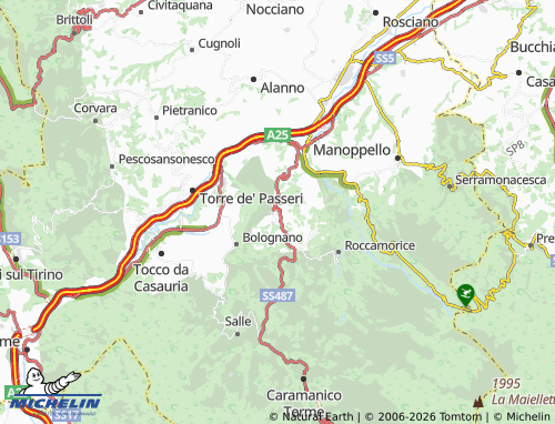 MICHELIN-Landkarte San Valentino in Abruzzo Citeriore - ViaMichelin