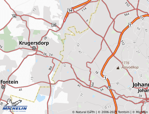 Kaart MICHELIN Helderkruin Extension 6 - ViaMichelin