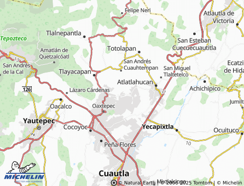 MICHELIN Colonia Campestre Lomas de Texcalpan map - ViaMichelin