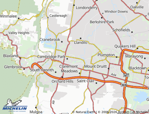 Mapa MICHELIN Werrington Downs - ViaMichelin