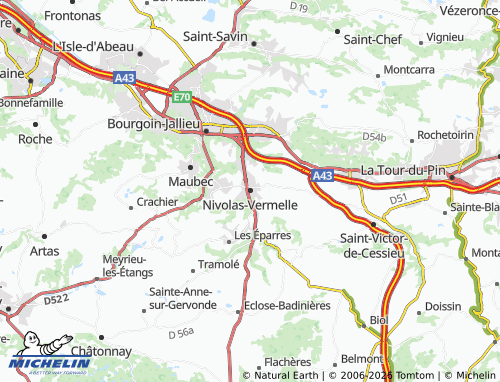 MICHELIN Nivolas-Vermelle map - ViaMichelin