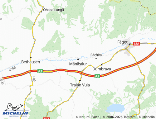 Mapa MICHELIN Mănăștiur - ViaMichelin