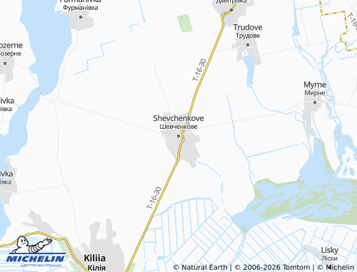 Mapa MICHELIN Shevchenkove - ViaMichelin