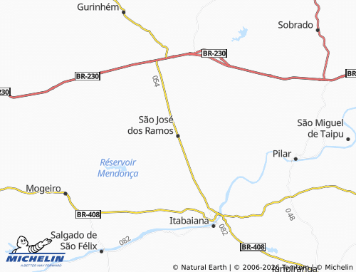Mapa MICHELIN São José dos Ramos - ViaMichelin