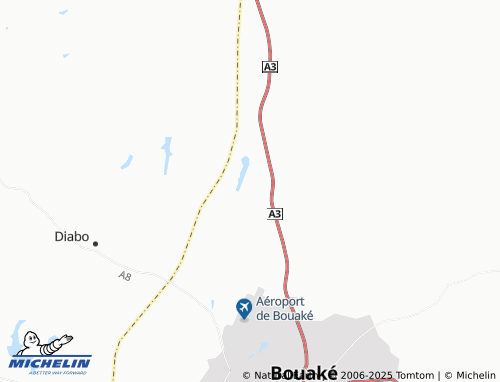 MICHELIN Ngata Sakassou map - ViaMichelin