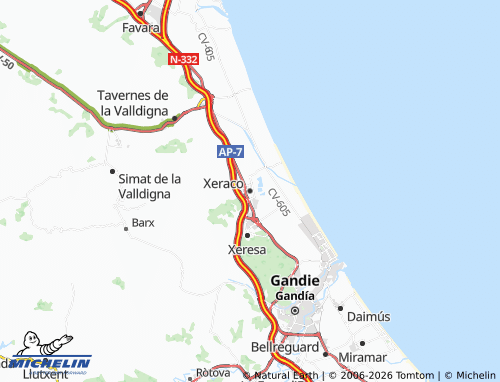 Mappa MICHELIN Xeraco - ViaMichelin