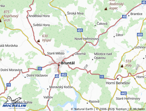 Mappa MICHELIN Oborná - ViaMichelin