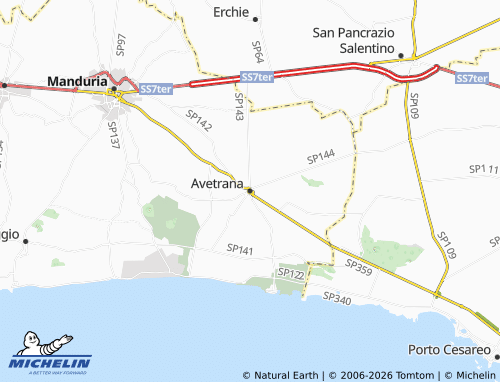 MICHELIN Avetrana map - ViaMichelin