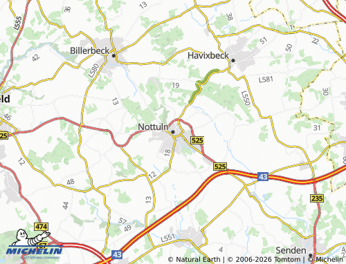 MICHELIN Nottuln map - ViaMichelin