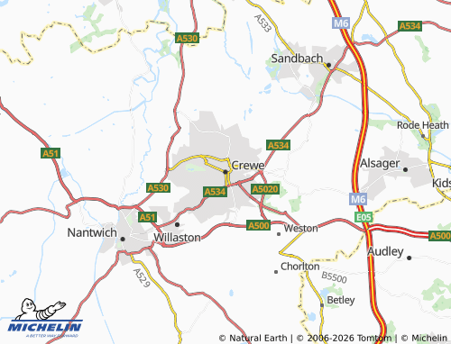 MICHELIN Crewe map - ViaMichelin