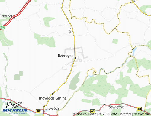 MICHELIN Rzeczyca map - ViaMichelin