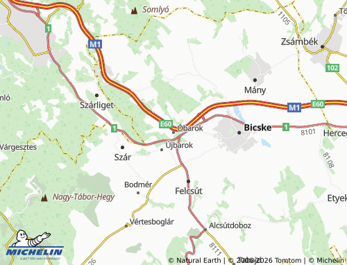 Mappa MICHELIN Óbarok - ViaMichelin