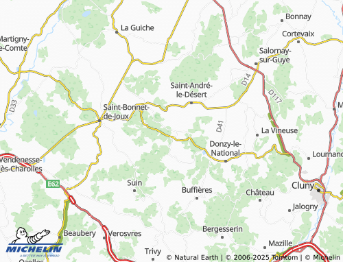 Kaart MICHELIN Pressy-sous-Dondin - ViaMichelin