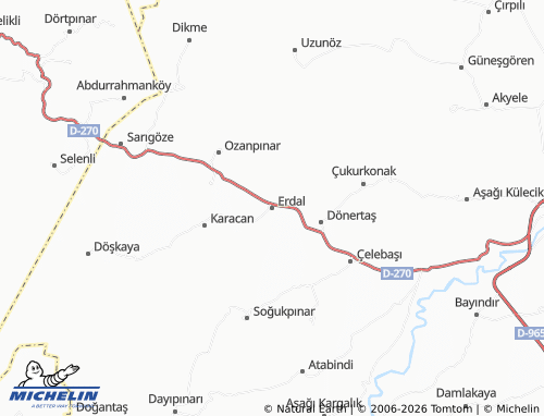 MICHELIN Erdal map - ViaMichelin