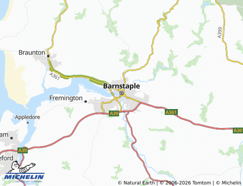 Mappa MICHELIN Barnstaple - ViaMichelin