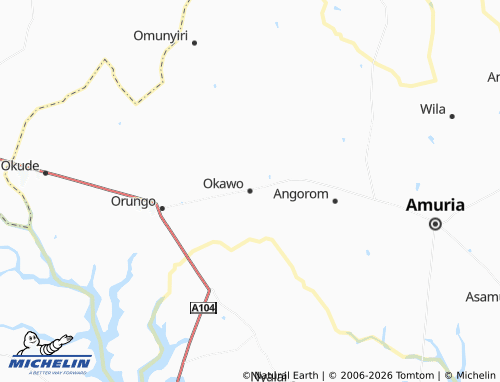MICHELIN Okawo map - ViaMichelin