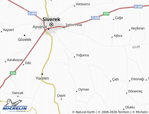 Mapa MICHELIN Yoğunca - ViaMichelin