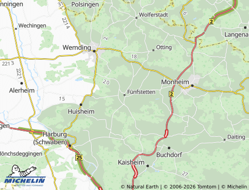 Mappa MICHELIN Fünfstetten - ViaMichelin